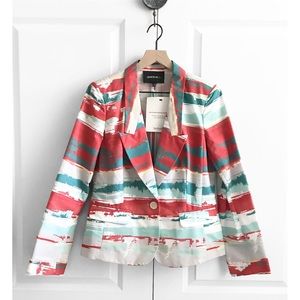 LAFAYETTE 148 New York Aztec Print Watercolor Blazer